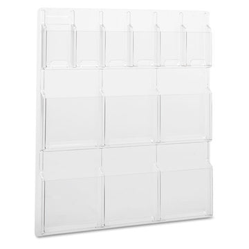 Safco® Reveal Clear Literature Displays, 12 Compartments, 30w X 2d X 34.75h, Clear freeshipping - TVN Wholesale